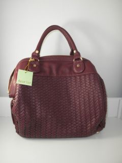 New Deux Lux Satchel Bag Basket Woven DL1211 160 Berry