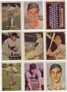 22 different 1957 topps detroit tigers