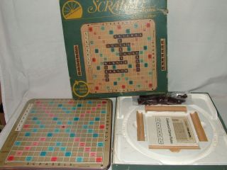  Vintage Selchow Righter Scrabble Deluxe Turntable Scrabble Game