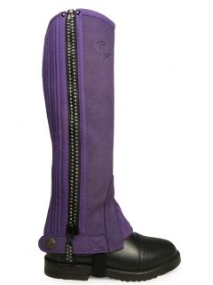 Gloves and Suede Half Chaps Diamante Horse Pony Riding Girls Gaiters