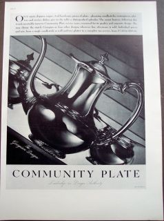 Vintage 1937 Ad Community Plate Silverware The Georgian Design