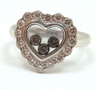  Chopard 18K White Gold Happy Diamond 19 Diamond Heart Ring