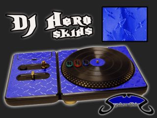 BLUE DIAMOND PLATE DJ Hero turntable Skin for 360, PS3 Console System