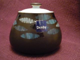Denby Sienna Ellipse Sugar Bowl with Lid NWT Mint