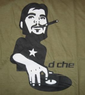 DJ Che Guevara Graffiti Stencil T Shirt M L Red Green