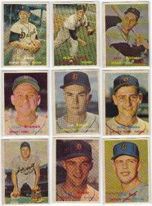 22 different 1957 topps detroit tigers