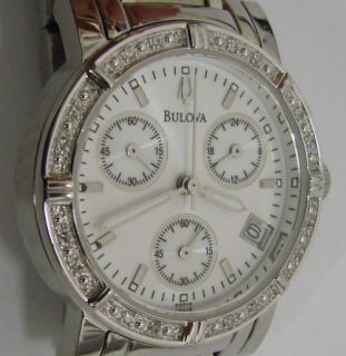 Ladies Bulova Diamond Chronograph Quartz Watch