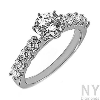  Ct Ladies Womens White Gold Round Cut Diamond Engagement Wedding Ring