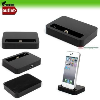 Black Base Docking Socle Charger Holder Cradle Stand for iPhone 5 5g