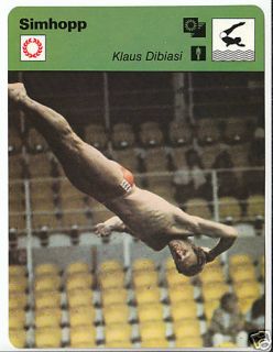 Klaus Dibiasi Diving 1980 Sweden SPORTSCASTER Card 4818