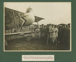 General Pershing Dubail by Airplane France WWI Photo