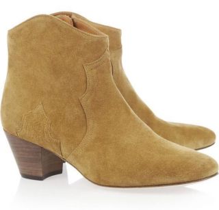 New Womens Isabel Marant Shoes Dicker Suede Ankle Boots Brown Size
