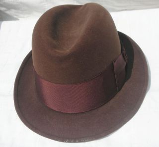 Dobbs Mens or Boys Vintage Brown Fur Felt Fedora Hat