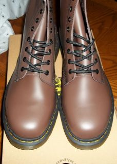  Dr. Martens 1460 8 Eye Broken In Brown Milled Smooth Boots Doc US 13