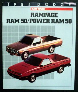 Dodge 1984 Rampage RAM 50 Power RAM 50 Pickup Truck Brochure Canada