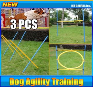Pet Dog Agility Equipment Set Toys Training Exercise 3 PCS Pole Jump