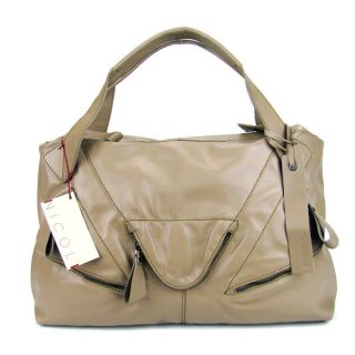  Natural Beige Leather Large Oversized Designer Tote Handbag