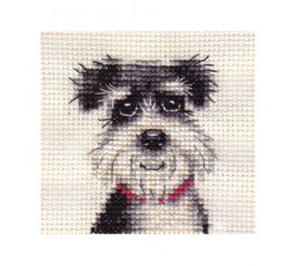 Miniature Schnauzer Dog Puppy Complete Counted Cross Stitch Kit