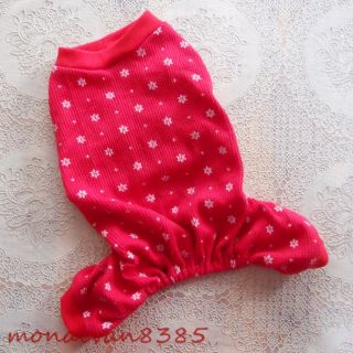 Dark Red Snowflake s Puppy Dog Pajamas Jumpsuit Dog Clothes Apparel