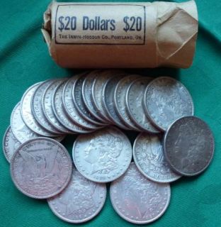 Morgan Dollars Roll of 20 Approx 15 469 oz Silver