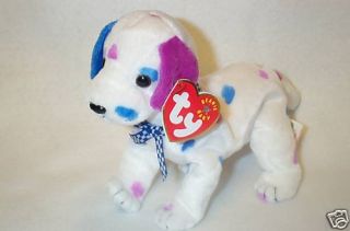 Ty Beanie Babies Dizzy Pink Blue Dalmation Dog