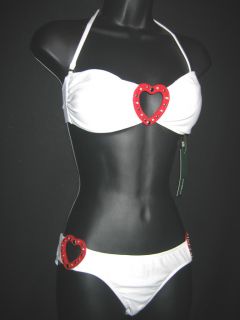 Victorias Secret Despi Heart Bandeau Bikini Set L M $158