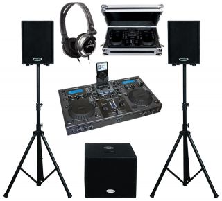 CORTEX DMIX 600 PRO DJ MUSIC IPOD MIXER (2) POWER 10 SPEAKERS
