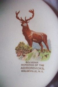  China Plate w/ Stag / Deer   Dolgeville NY   Early Harker Pottery Co