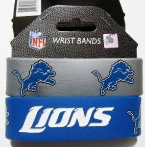 NFL Detroit Lions Football Silicone Rubber Wrist Bands Bracelets Set