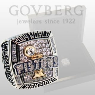 2004 Detroit Pistons NBA Championship 14kt Gold Diamond Ring Original