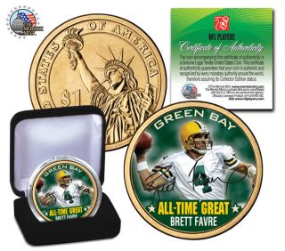 Brett Favre All Time Great Presidential $1 Dollar Coin