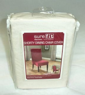  Fit Slipcovers Short Dining Room Duck Chair Cover Natural New