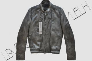 Dior Homme Matt Gray Lambskin Leather Bomber Jacket