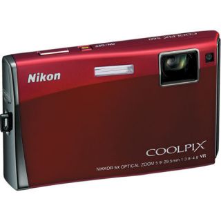 Nikon Coolpix S60 5X Digital Camera Red Refurbished by Nikon Warranty