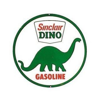 Sinclair Dino Gasoline 12 Round Tin Metal Sign New