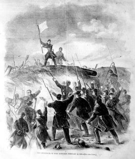  Rebels Surrender to Union Soldiers at Fort Donelson Feb 1862