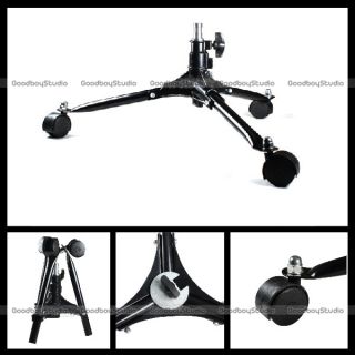 Photography 3 Legs Dolly Fold Wheels Floor Light Stand Video