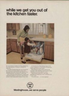  1969 Westinghouse Dishwasher Woman Girl Vintage Ad