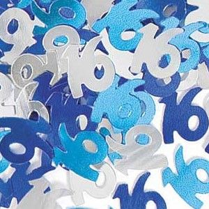 16th Birthday Party Decorations Supplies Confetti Scatters Blue and