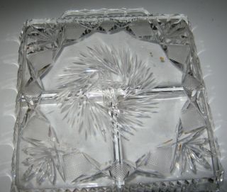 Antique Cut Lead Crystal Relish Dish