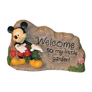 DISNEY GARDEN ROCK LAWN ORNAMENT WELCOME SIGN STATUE OUTDOOR   MICKEY
