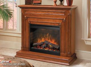 Dimplex Dorset Electric Fireplace Pecan Finish Cabinet