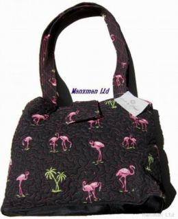 Donna Sharp Flamingo Lori Tote Quilted Handbag New