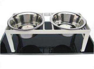 Chariot Double Raised Dog Dish Elevated Pet Feeder Bowl