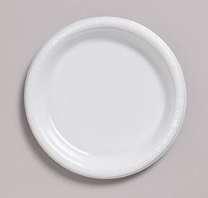 White 10 1 4 inch Plastic Dinner Plates Case of 200