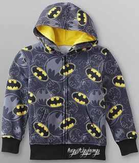  DC Comics Batman Zip Front Hoodie Jacket Boys 5 6 7