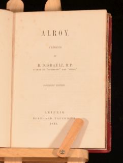 1846 Alroy A Romance B Disraeli Copyright Edition