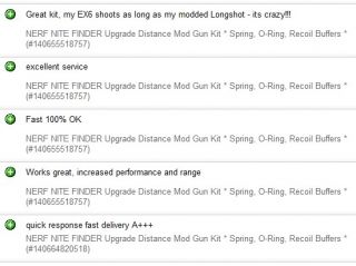 NERF NITE FINDER Upgrade Distance Mod Gun Kit * Spring, O Ring, Recoil