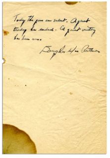 Douglas MacArthur WWII Handwritten Quote Signed PSA