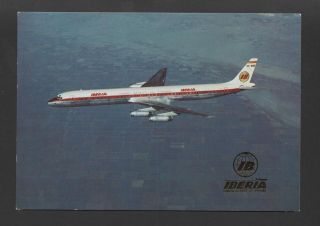 Postcard Airline issued Iberia Spain Aircraft DC 8 Airplane Aircrafts